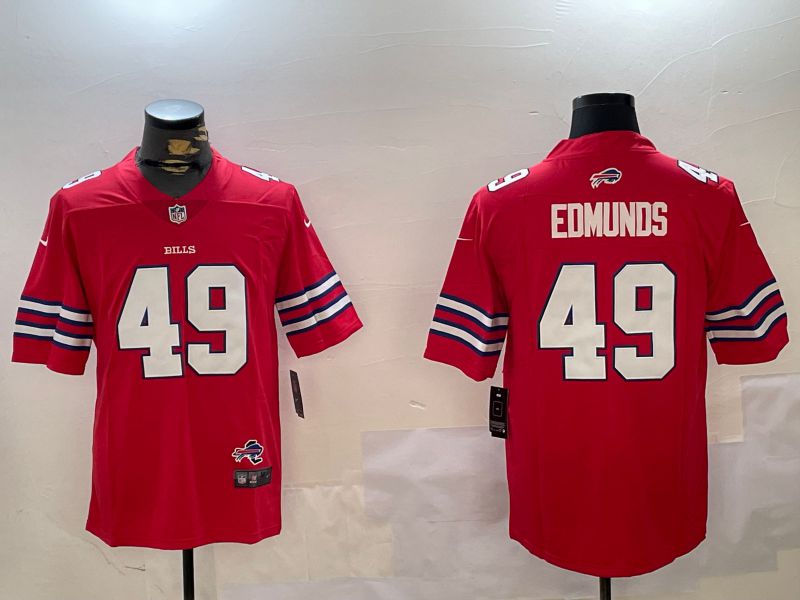 Men Buffalo Bills #49 Edmunds Red Second generation 2024 Nike Limited NFL Jersey style 2->buffalo bills->NFL Jersey